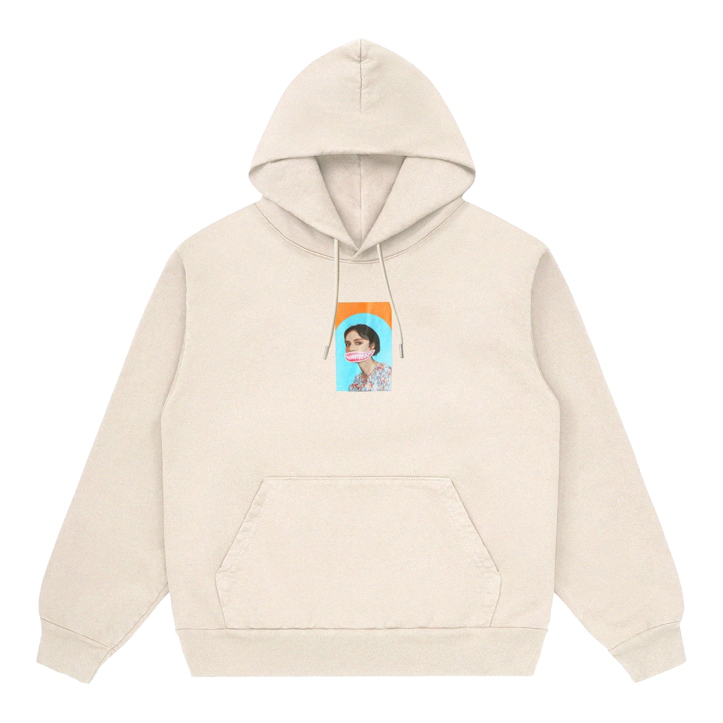 TEETH MASK 10 HOODIE BEIGE