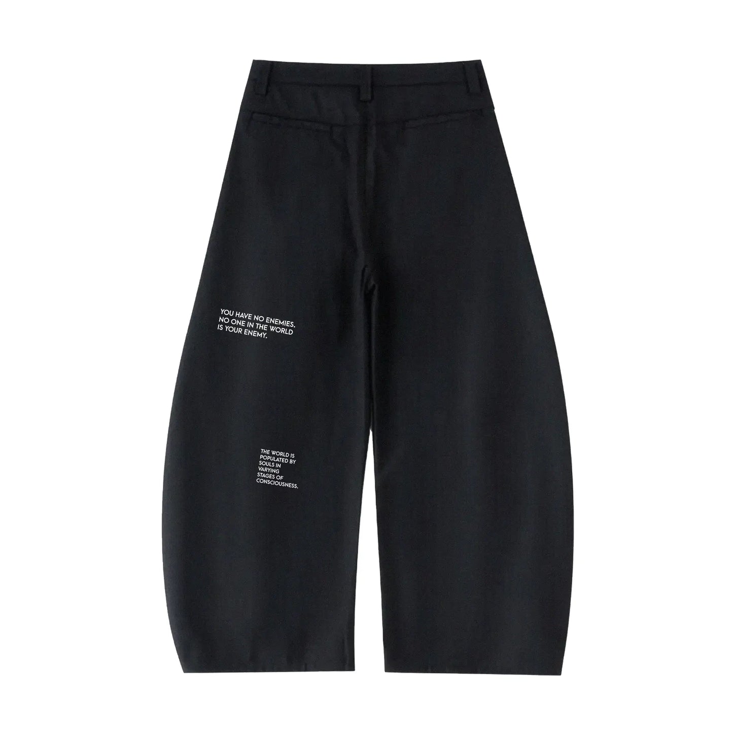I HAVE NO ENEMIES BARREL TROUSERS