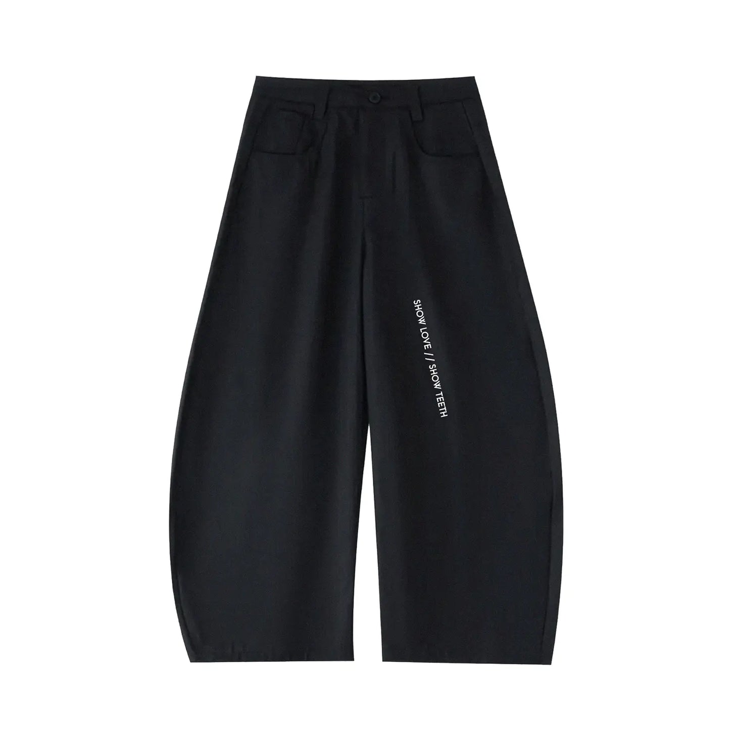 I HAVE NO ENEMIES BARREL TROUSERS