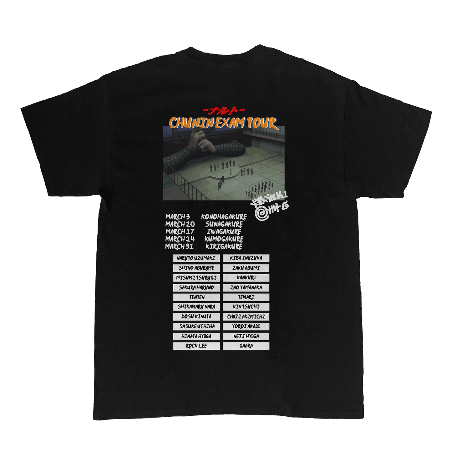NARUTO CHUNIN EXAM CONCERT SPONSORED BY TEETH T-SHIRT BLACK