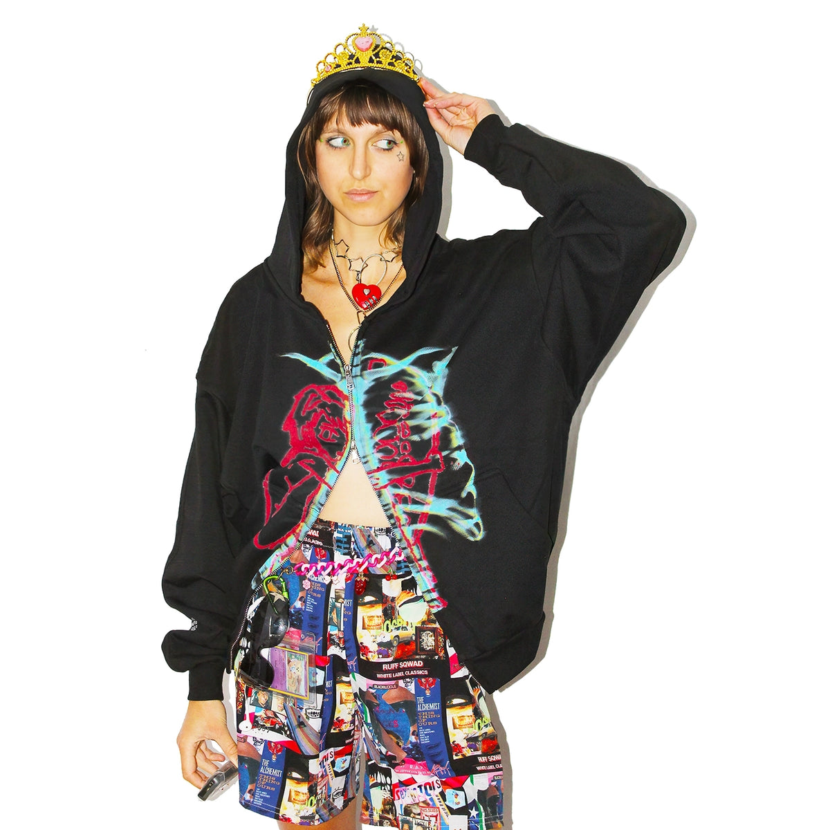 EVA'S RIBCAGE HOODIE BLACK