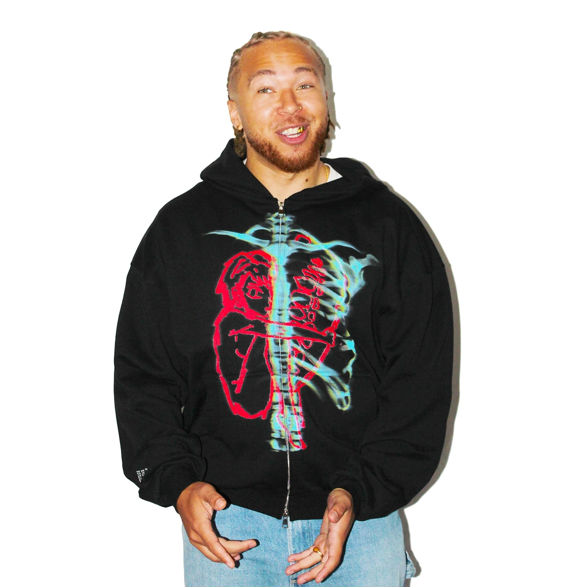 EVA'S RIBCAGE HOODIE BLACK