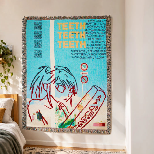 ONE OF ONE CURIOUS EVA WOVEN TEETH TAPESTRY