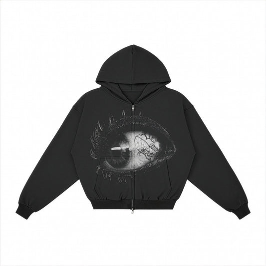 EYEBALL VEINS HOODIE BLACK