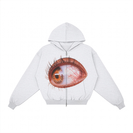 EYEBALL VEINS HOODIE GREY